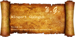 Wingert Gyöngyi névjegykártya
